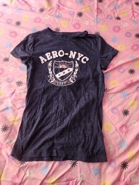 Aeropostale Navy Blue 'AERO-NYC' Short Sleeve Graphic Tee